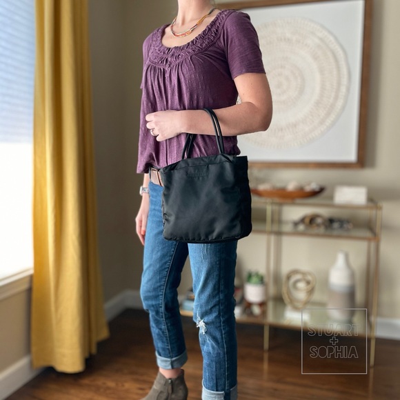 Vintage 90s Y2K Black Nylon Prada Bag B8490 Borsa in Tessuto Metropoli Tote - Picture 14 of 15